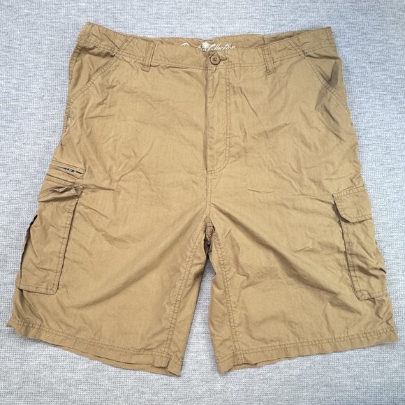 Paradise Collection Mens Cargo Shorts Khaki Canvas Utility Work Pocket Size 42 - Picture 1 of 15